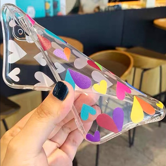 Heart Print Clear Phone Case
 iPhone 12, 13, 12 Pro Max, 13 Pro Max Case - Picture 4 of 4